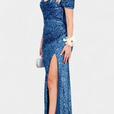 Molinas Vestido de Sirena Off Shoulder Lentejuelas Limitada