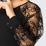 Bellezza Vestido de Encaje Luxe con Mangas Largas Exclusivo