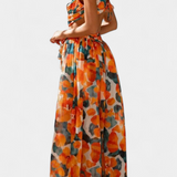 Zuleika Exclusivo Vestido de Chifón con Volantes Finos