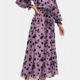 Iolanda Vestido Maxi de Encaje Floral Mangas Linterna Elite