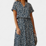 Rovena Vestido Midi Lunares Camisero Colección Exclusiva