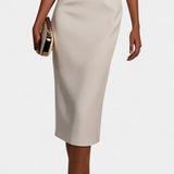 Reece Vestido Midi Con Perlas Cuello Redondo Exclusivo