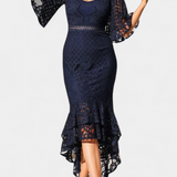 Veronika Vestido Midi De Encaje Con Escote Corazón Premium