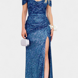 Molinas Vestido de Sirena Off Shoulder Lentejuelas Limitada