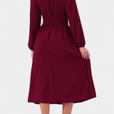 Faela Vestido Midi Oficina Lunares Suizos Exclusiva