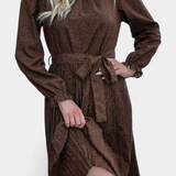 Evabeth Vestido Midi Plisado Leopardo Edicion Limitada
