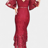 Veronika Vestido Midi De Encaje Con Escote Corazón Premium