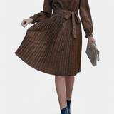 Evabeth Vestido Midi Plisado Leopardo Edicion Limitada