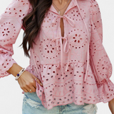 Kayden Top Bohemio De Encaje Corte Fluido Exclusivo