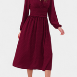 Faela Vestido Midi Oficina Lunares Suizos Exclusiva