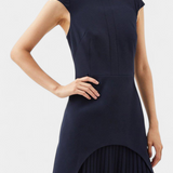 Karen Vestido Mini Plisado Exclusivo Con Cuello Alto