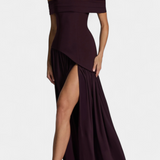 Celaena Vestido Maxi Off Shoulder Chiffon Colección Privada