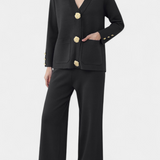 Aireen Conjunto de Punto Cárdigan y Pantalón Ancho Edición