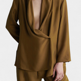 Sue Conjunto Limitado Blazer Solapas Chal Pantalones Viscosa