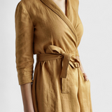 Sharon Vestido Midi Vintage Algodón Y Lino Exclusiva