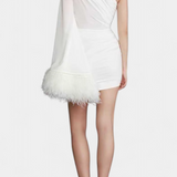 Nivalis Vestido Ceñido Con Fruncidos Escote V Gasa Privado
