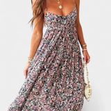 Reyna Vestido Maxi Floral Espalda Abierta Exclusiva