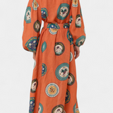 Sibley Vestido Maxi de Lino Premium con Estampa Exclusiva