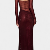Dottie Vestido de Noche OffShoulder Transparencias Exclusivo