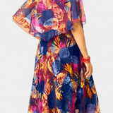 Ellerie Vestido Tropical Fluido Exclusivo Estampado