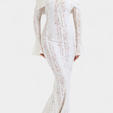 Rosalie Vestido Maxi Off Shoulder Encaje Exclusiva Elegante
