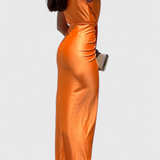 Lakisha Vestido Midi Fruncido Escote Profundo Exclusivo