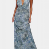 Melodía Vestido Maxi Lunares Halter Edición Limitada