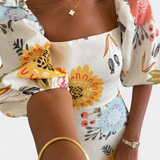 Kacey Vestido Midi Algodón Estampado Floral Exclusiva