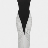 Ariana Vestido Midi Bicolor Con Plisado Edición Limitada