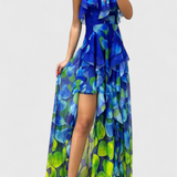 Andy Vestido Maxi Sin Mangas Capas Volantes Exclusivo