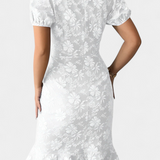 Champel Vestido Midi Floral Exclusiva Mangas Abullonadas