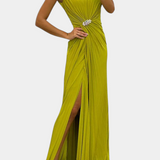 Shiloh Vestido Maxi Plisado Seda Exclusivo Abertura
