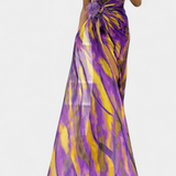 Aylin Vestido Maxi Asimétrico Estampado Colección Exclusiva