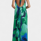 Giselle Vestido Largo Plisado Escote Halter Exclusivo