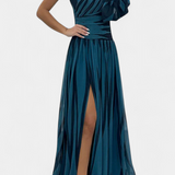 Bethania Vestido Maxi Rayas Un Solo Hombro Colección Elite