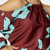 Monte Vestido Largo Estampado Abstracto Colección Exclusiva