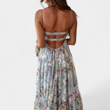 Neha Vestido Seda Exclusiva Tirantes Finos Espalda Abierta
