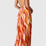 Remi Vestido Maxi Halter Tejido Ligero Estampado Exclusivo