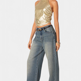 Anna Top Halter Metálico Karter Colección Exclusiva