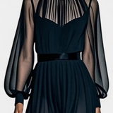 Aurelia Vestido Maxi De GasaPlisada Con Detalles Exclusivos