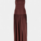 Maddy Vestido Maxi Sin Mangas Drapeado Lateral Exclusivo