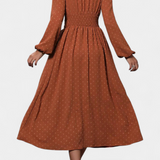 Faela Vestido Midi Oficina Lunares Suizos Exclusiva