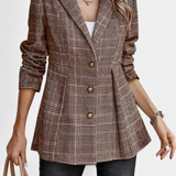 Calico Blazer Peplum Cuadros Colección Exclusiva Urbana