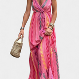 Asunción Vestido Largo Multicolor Rayas Colección Exclusiva