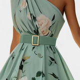 Nila Vestido Floral Gasa Con Frunces Y Abertura Exclusiva