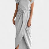Clarissa Vestido Midi Envolvente Abertura Lateral Exclusivo