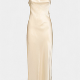 Elvera Vestido Midi Halter Rosetas Colección Limitada