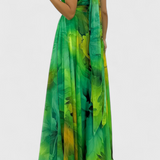 Caprice Vestido Maxi Gasa Floral Cuello Halter Edicion