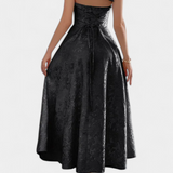 Gilda Vestido Midi Jacquard Exclusiva Cintura Alta