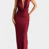 Zayana Vestido Elegante Drapeado Forro Completo Exclusivo